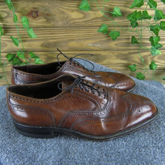 Freeman Men's Wingtip Oxford Brogue Brown Size 9.5 Wide Used 2025 - Picture 3 of 7
